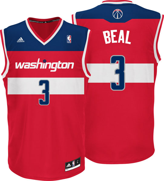 NBA Washington Wizards 3 Bradley Beal New Revolution 30 Swingman Road Red Jersey